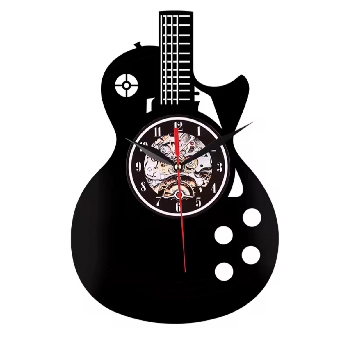 Vinyl Guitar Wall Clock for UK interiors
