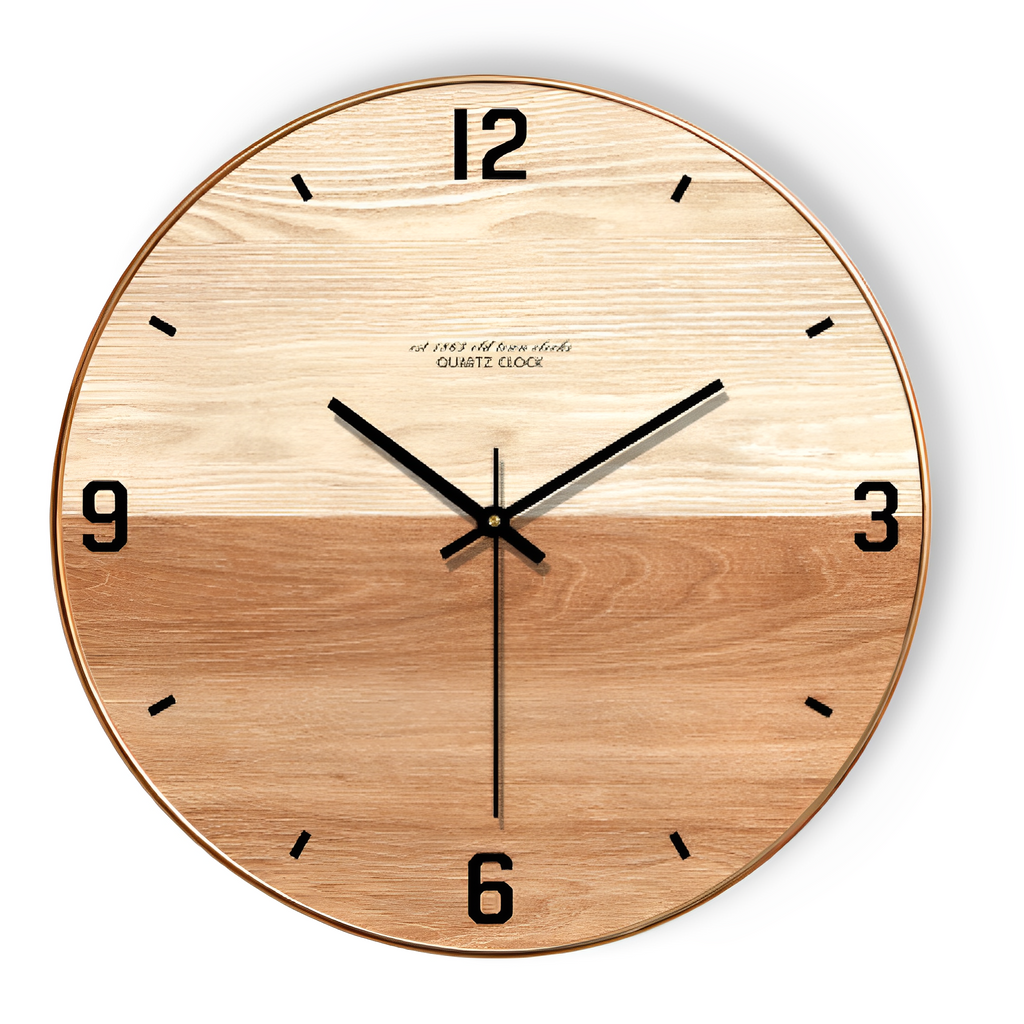 Dual-Tone wooden wall clock – Style 2, 40 cm