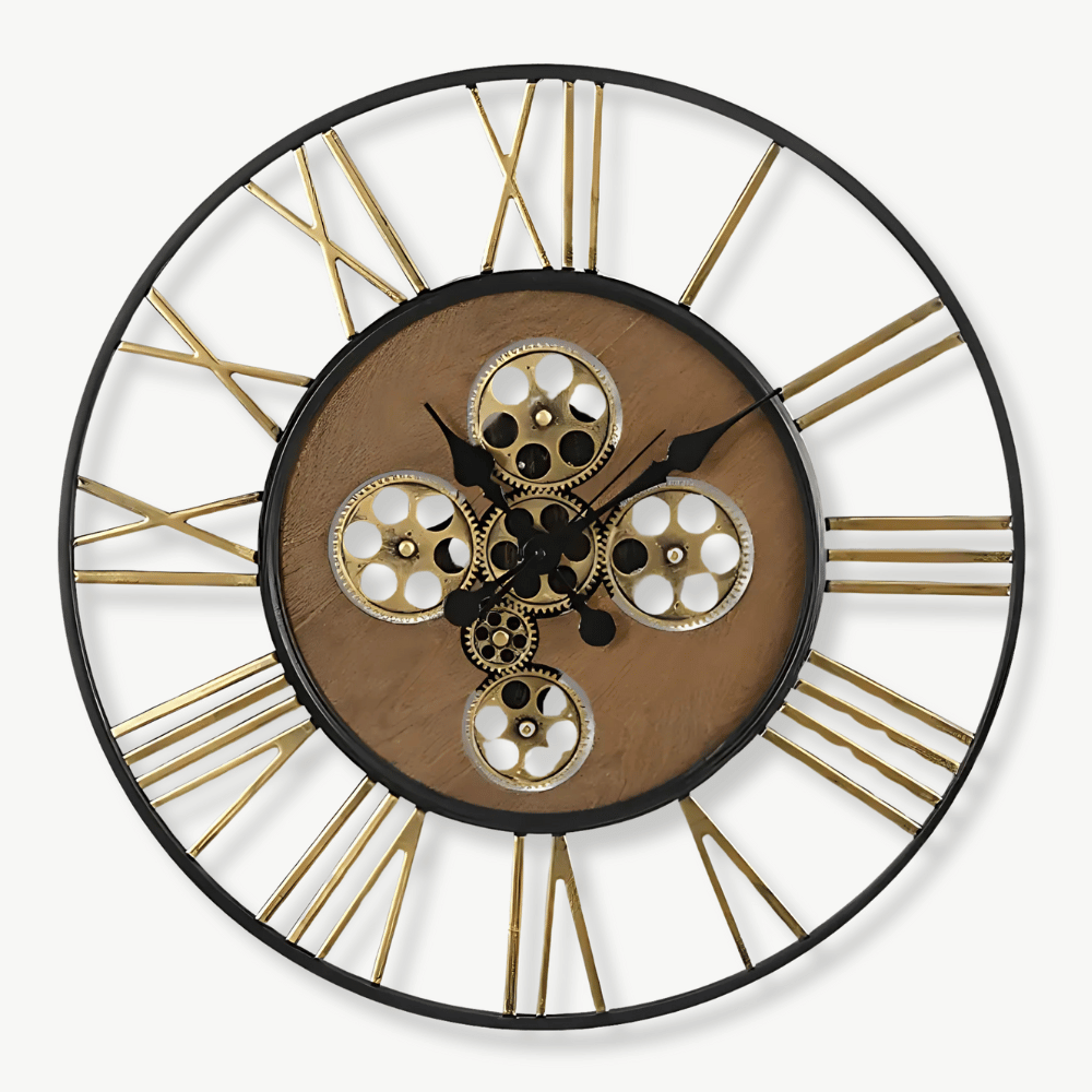 Large Steampunk Wall Clock with Gears – Standard