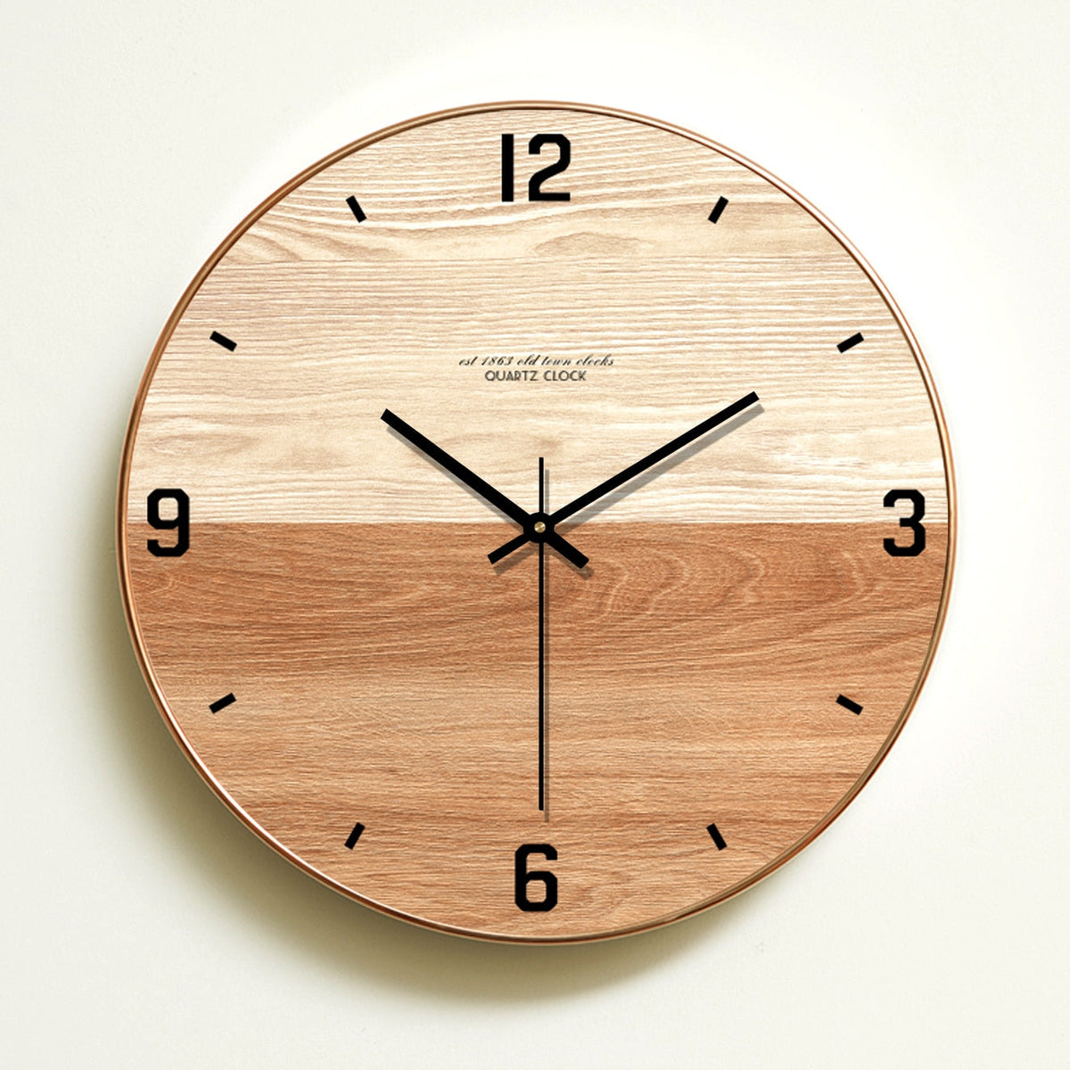 Dual-Tone wooden wall clock – Style 3, 30 cm