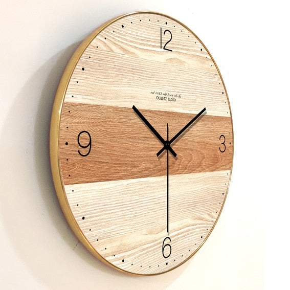 Dual-Tone wooden wall clock – Style 4, 35 cm