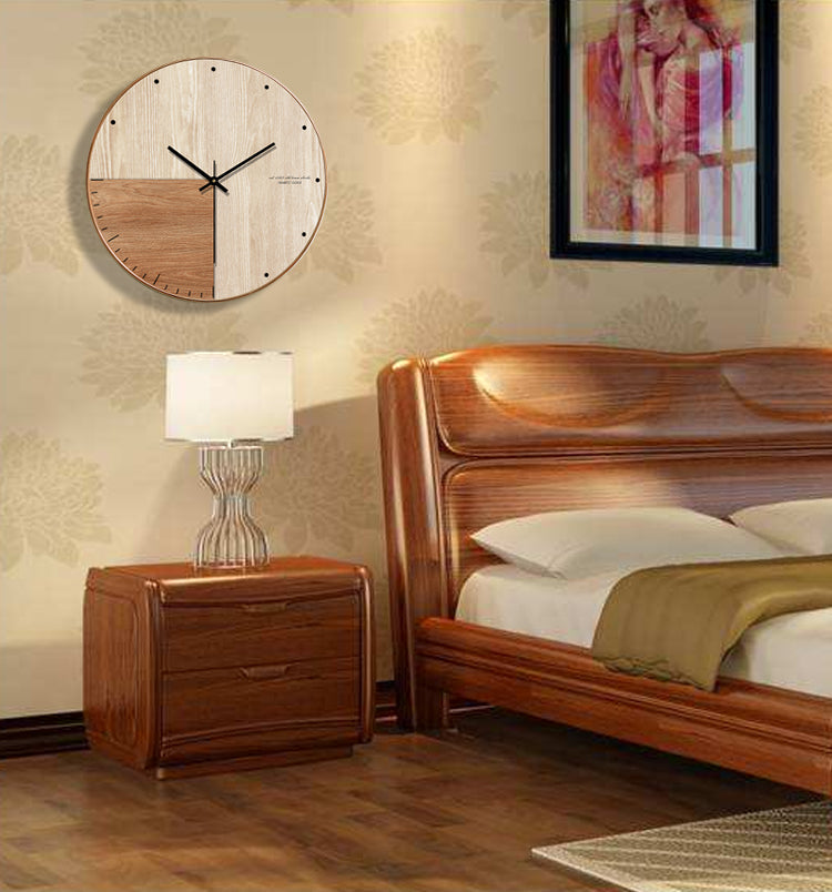 Dual-Tone wooden wall clock – Style 1, 40 cm