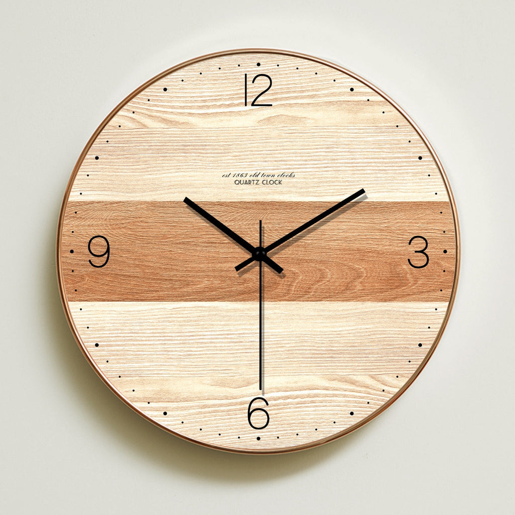 Dual-Tone wooden wall clock – Style 4, 30 cm