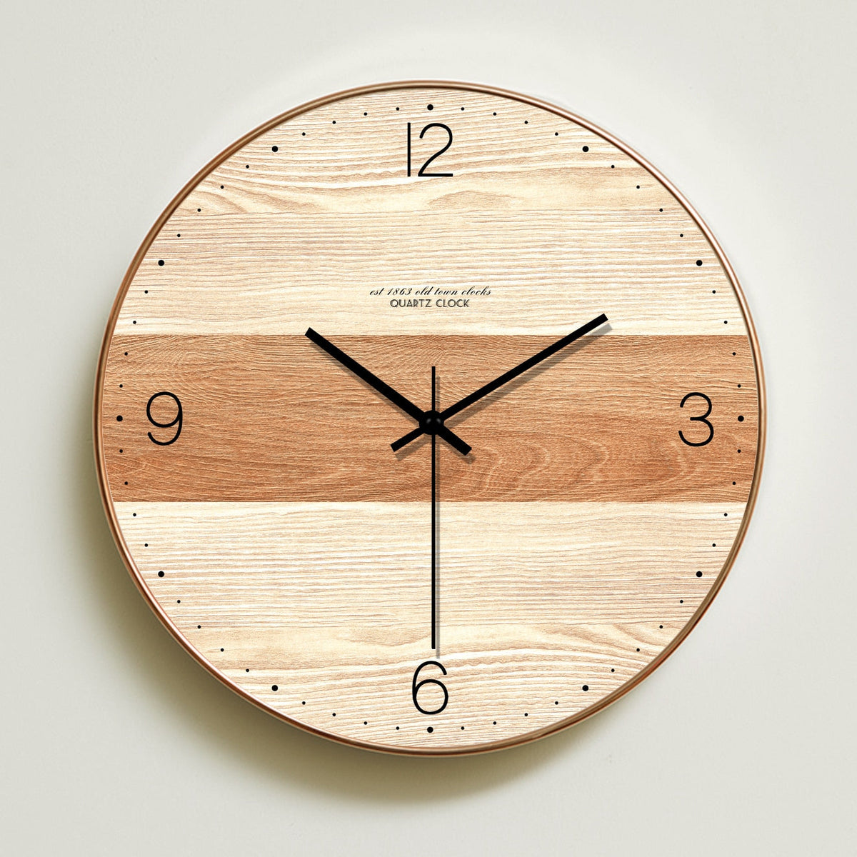 Dual-Tone wooden wall clock – Style 4, 30 cm