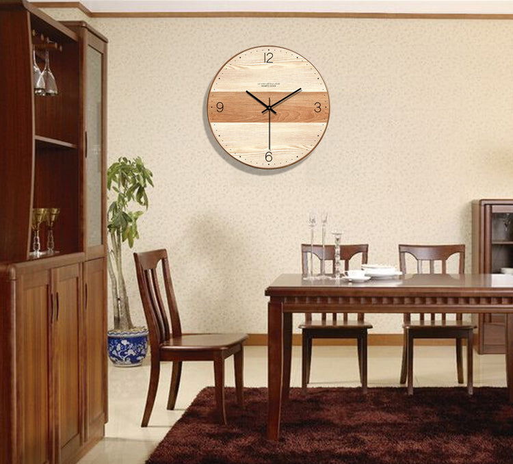 Dual-Tone wooden wall clock – Style 2, 35 cm