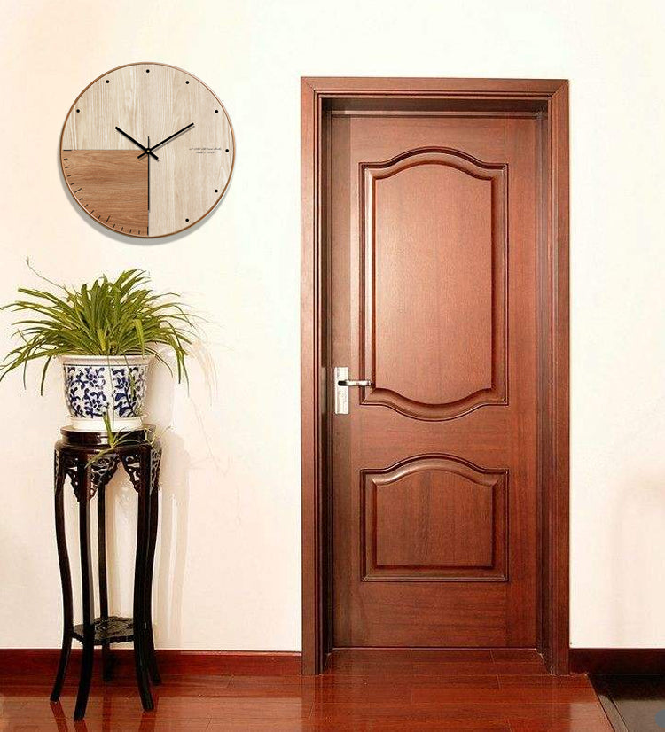 Dual-Tone wooden wall clock – Style 2, 30 cm