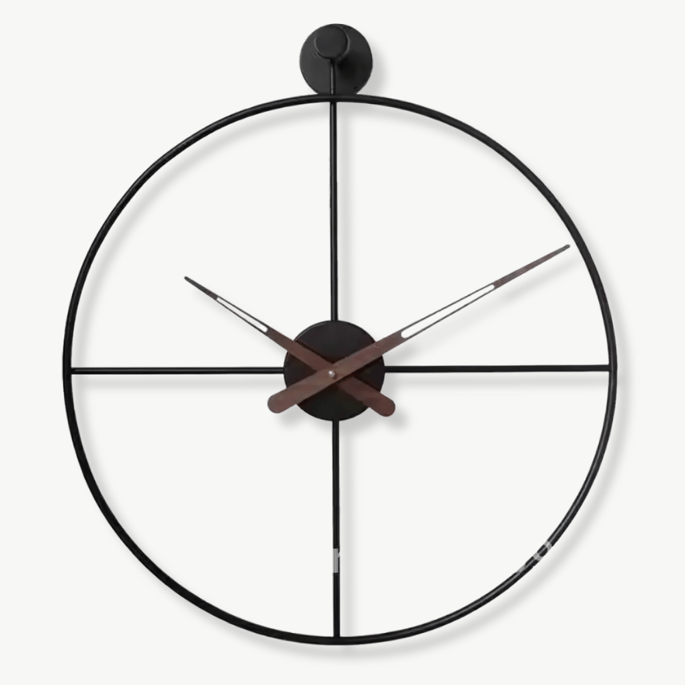 Crossed Circle Design Wall Clock – Black