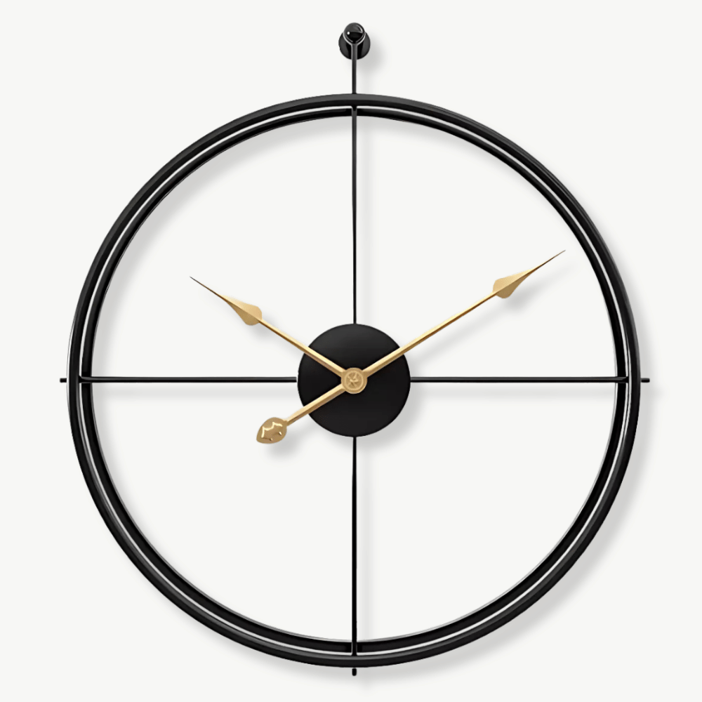 Spherical Rings Wall Clock – Black Aiguilles Black
