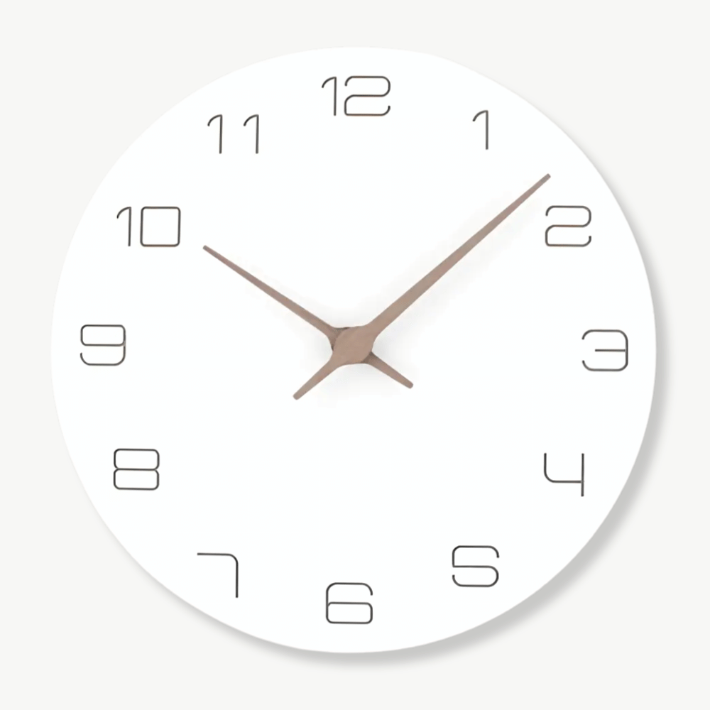 White Wood Wall Clock – Standard
