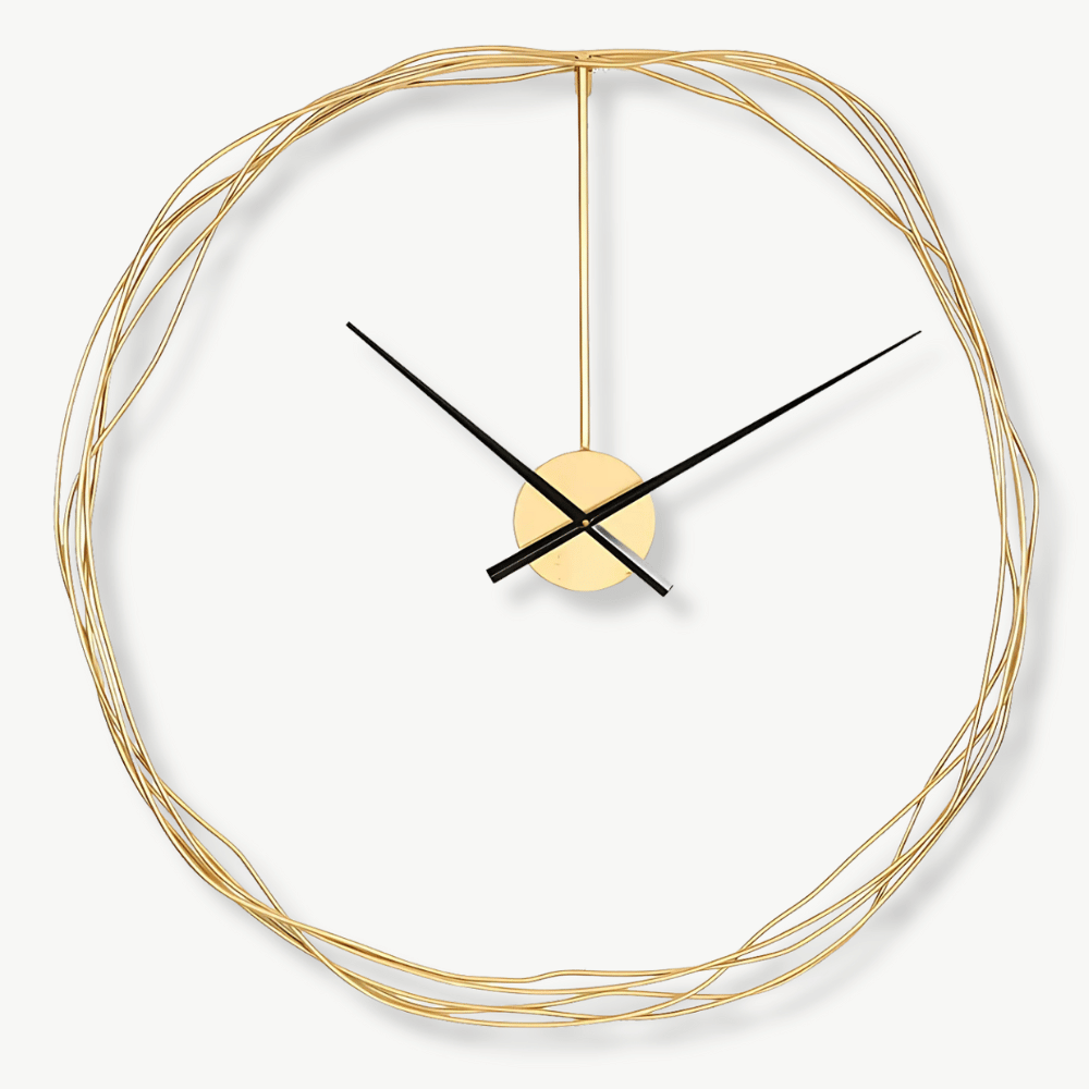Golden Wire Circle Wall Clock – Standard