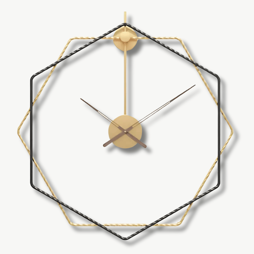 Octagon Design Wall Clock – Gold