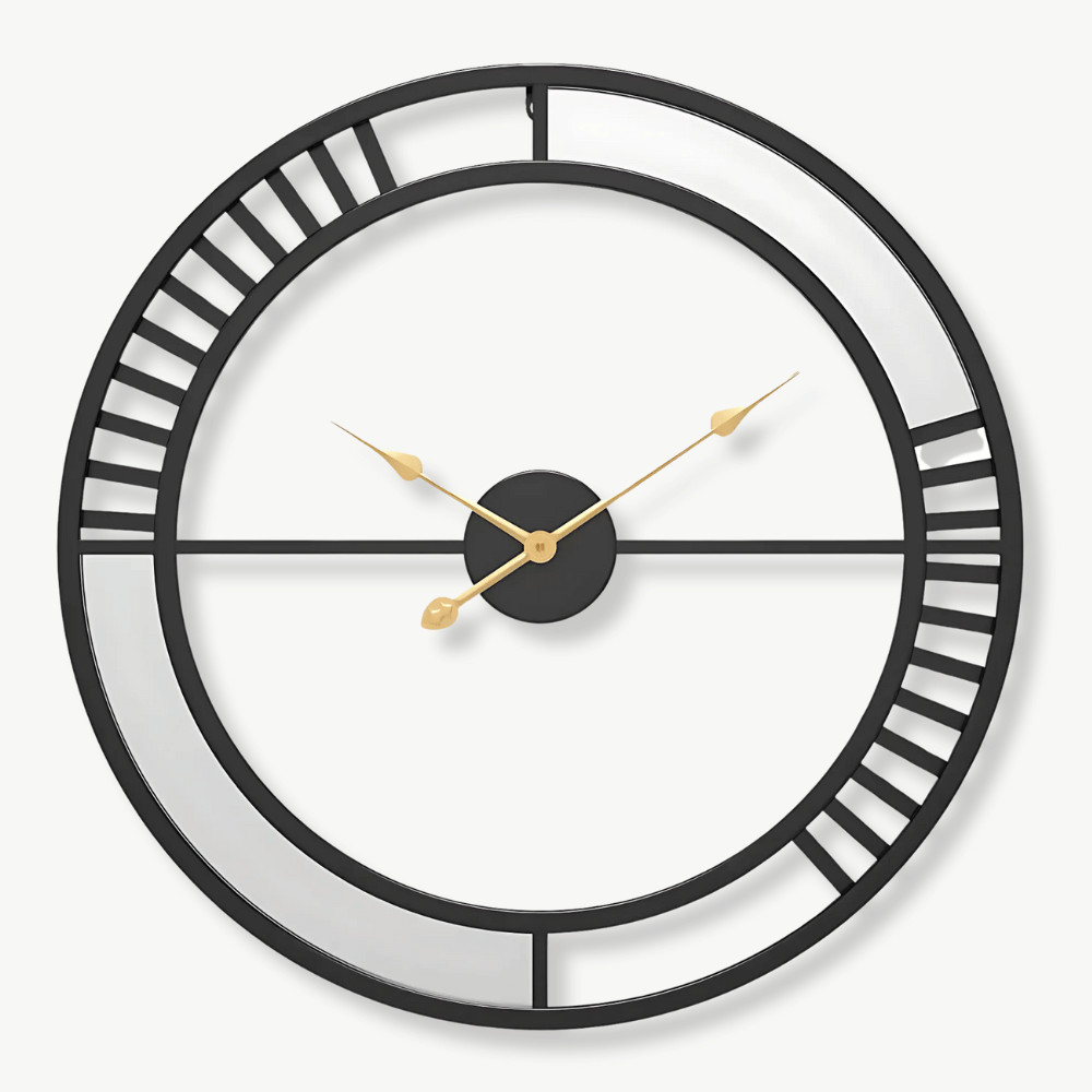 Industrial Loft Wall Clock – Black