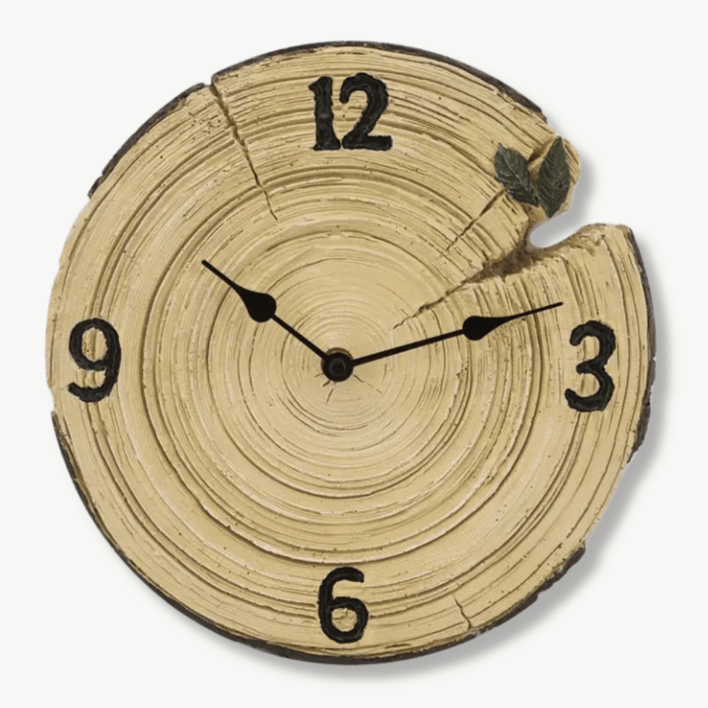 Rustic Log-Shaped Wall Clock – Standard