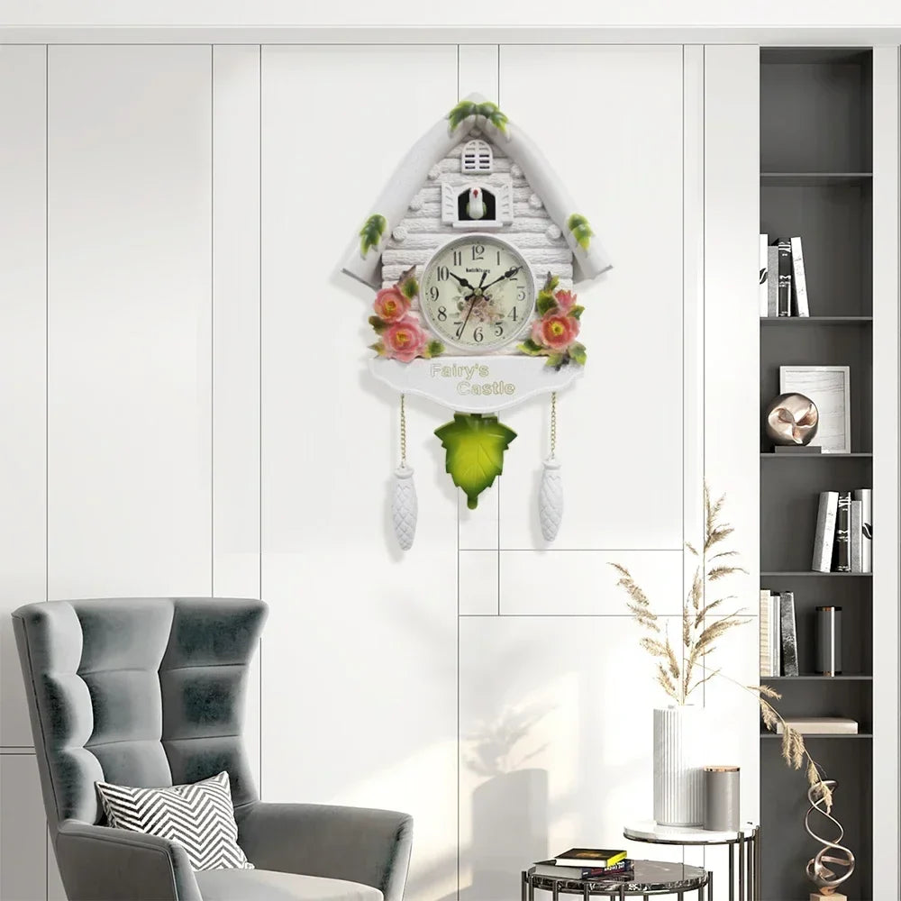 White Cuckoo Wall Clock – Squirrels