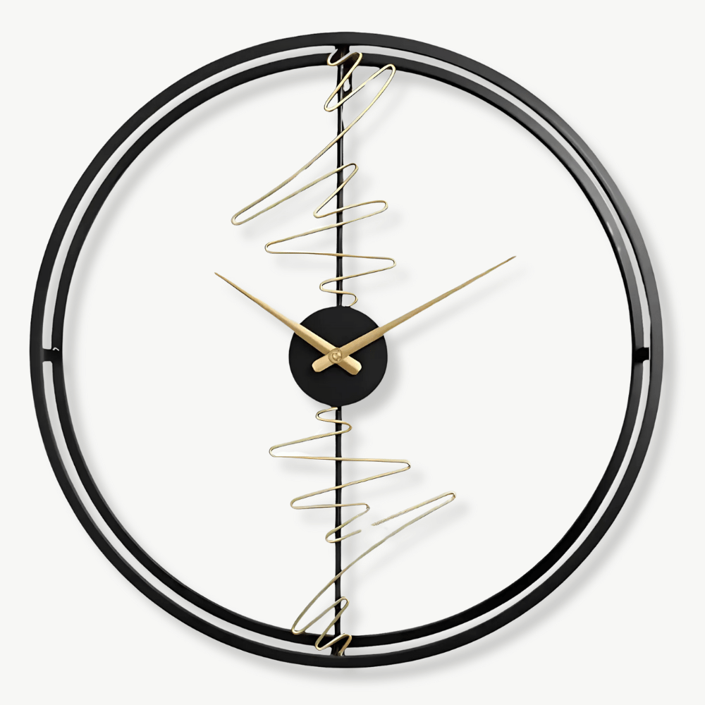 Abstract Detail Circle Wall Clock – Black
