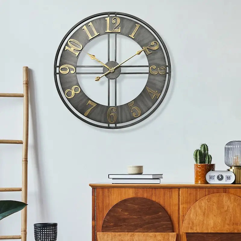Aged Metal Loft Deco Wall Clock – view 5