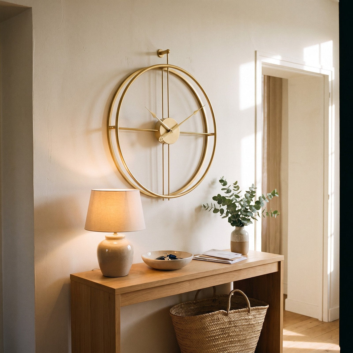 Airy Gold Circle Wall Clock – product view 5