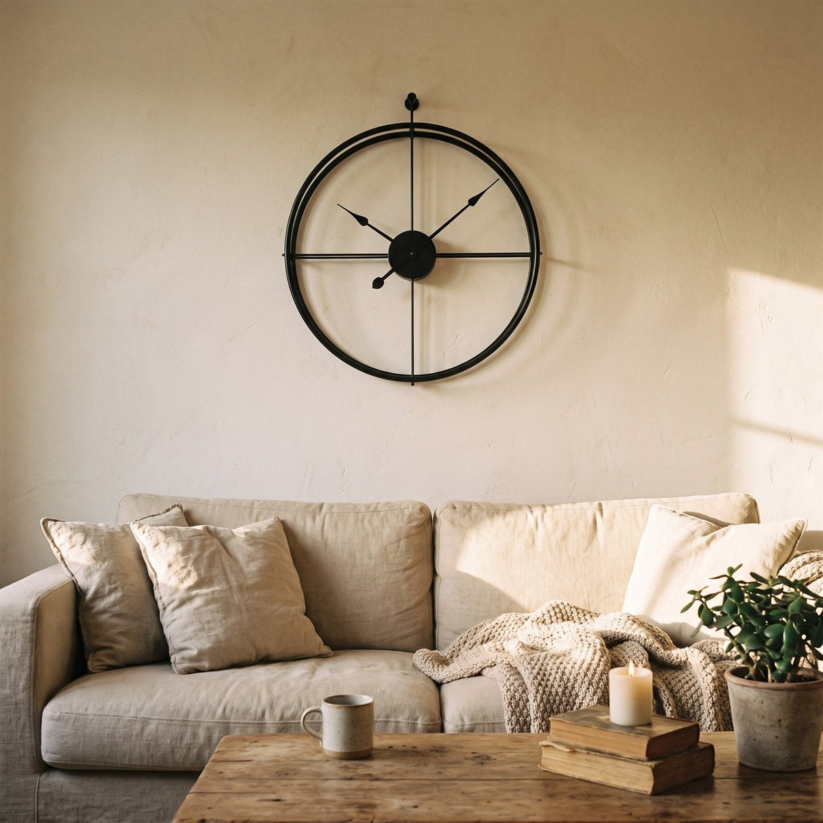 Airy Gold Circle Wall Clock – product view 9