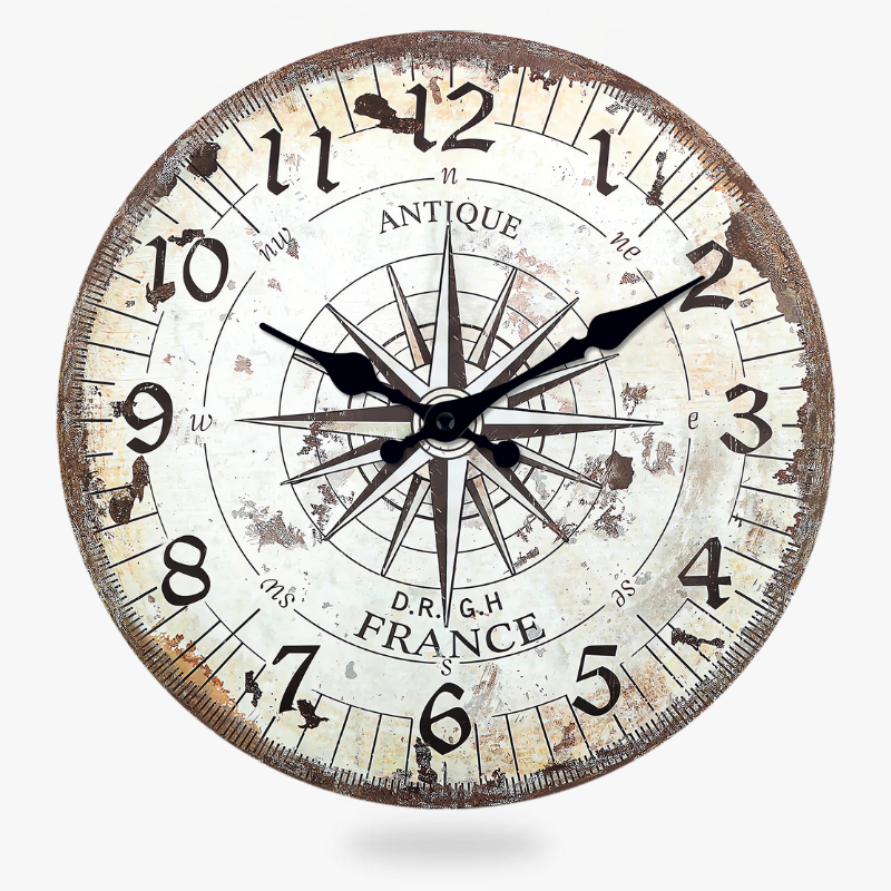 Antique Compass Wall Clock – product image
