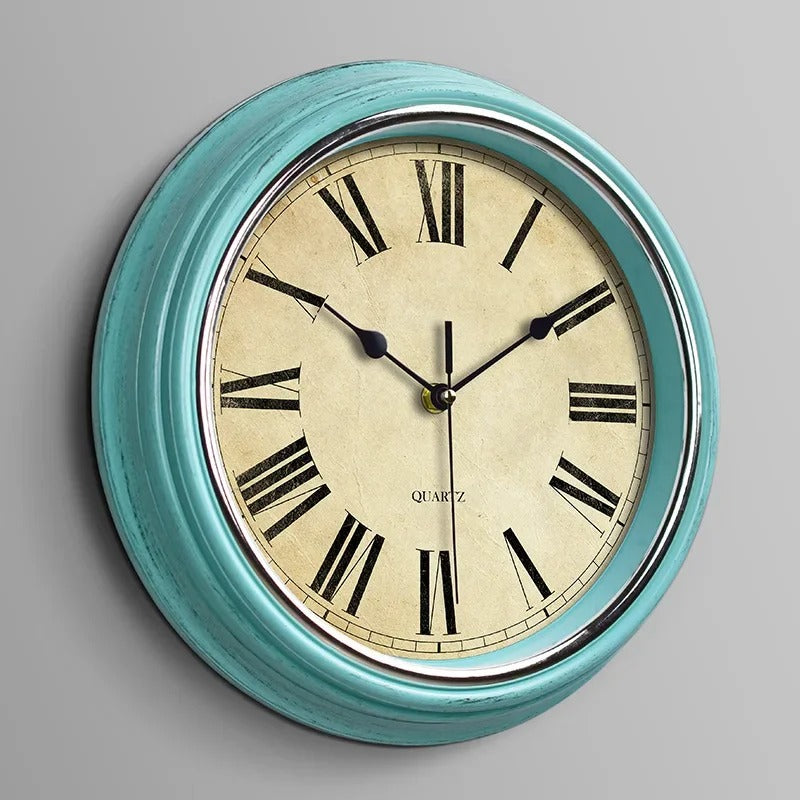 Antique-Style Aged Wood Wall Clock – product view 2