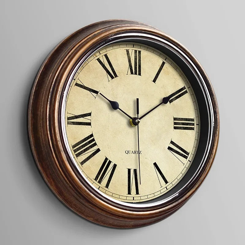 Antique-Style Aged Wood Wall Clock – product view 4