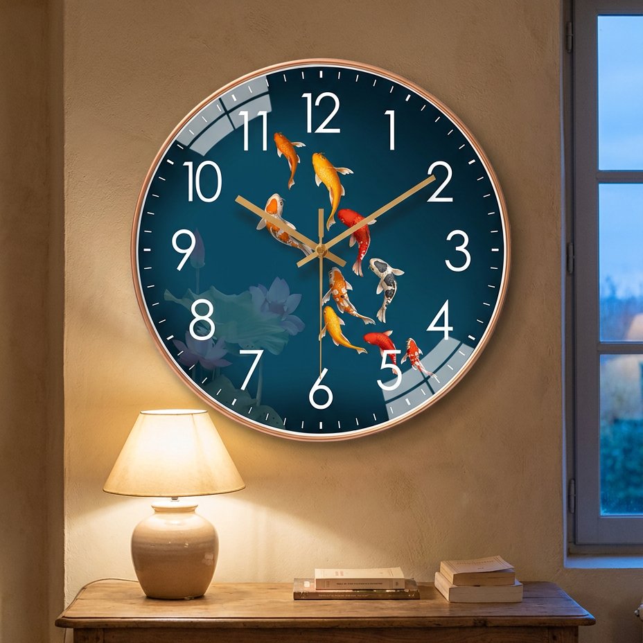 Artistic Koi Carp Wall Clock – product view 4