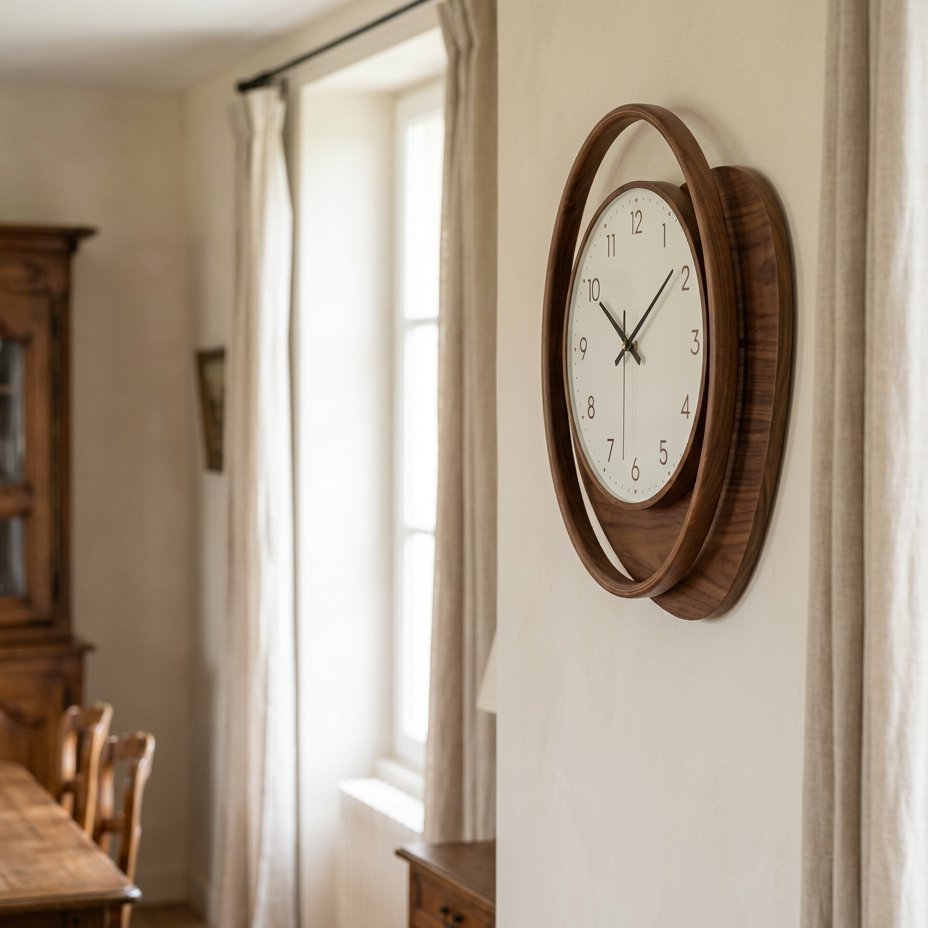 Asymmetrical Wooden Wall Clock – product view 4