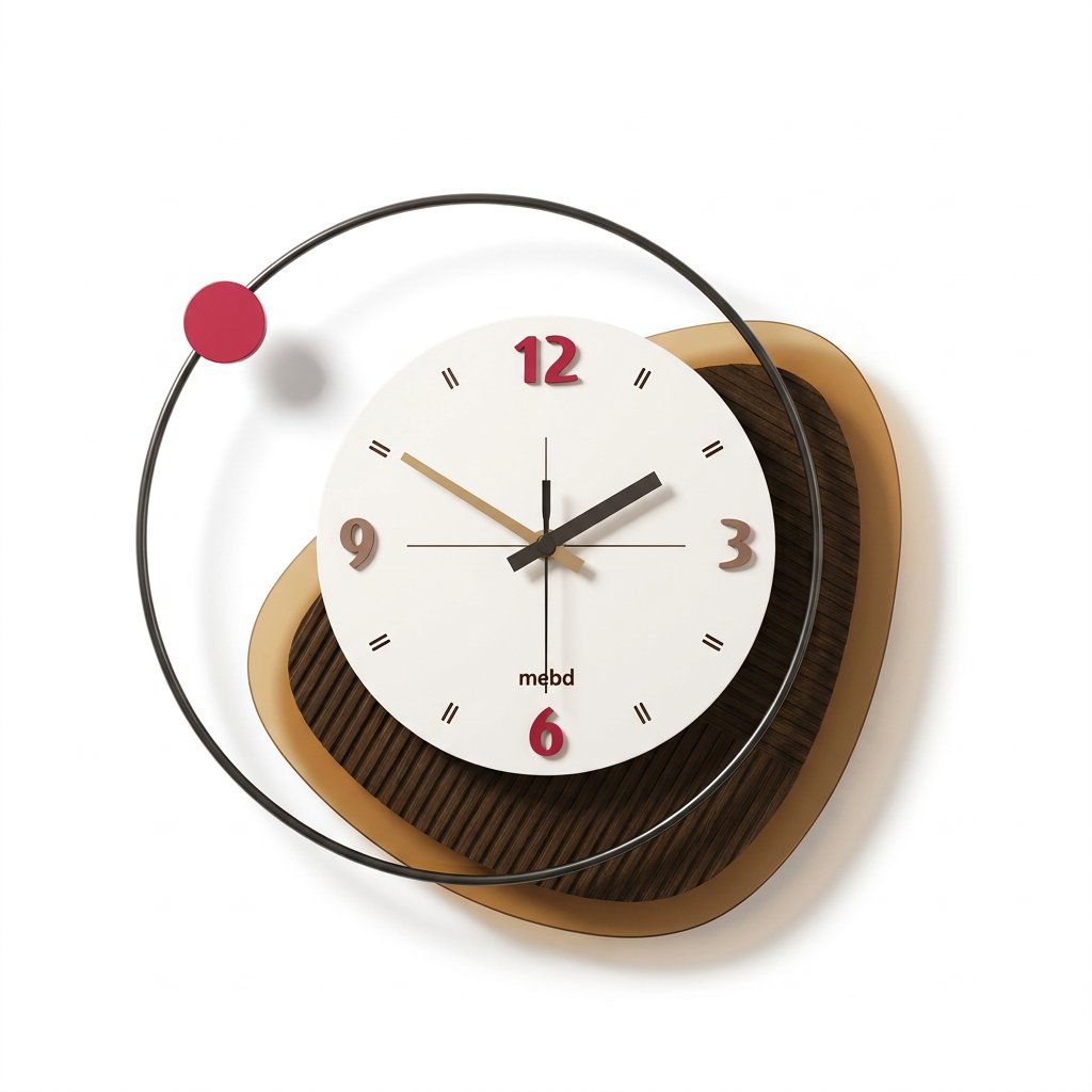Asymmetrical Wooden Wall Clock – product view 7