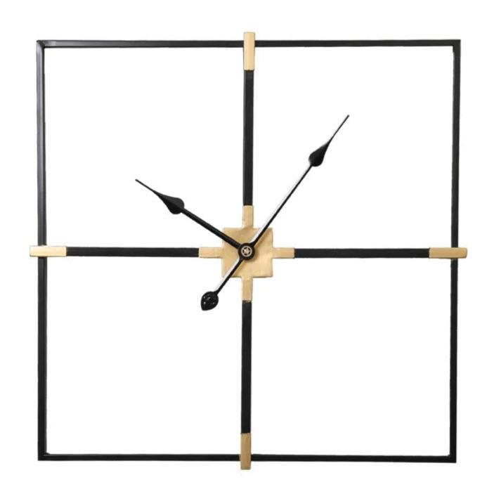 Black and Gold Square Metal Wall Clock – product view 5