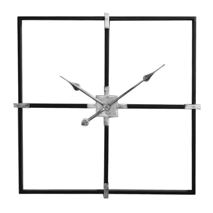 Black and Gold Square Metal Wall Clock – product view 7
