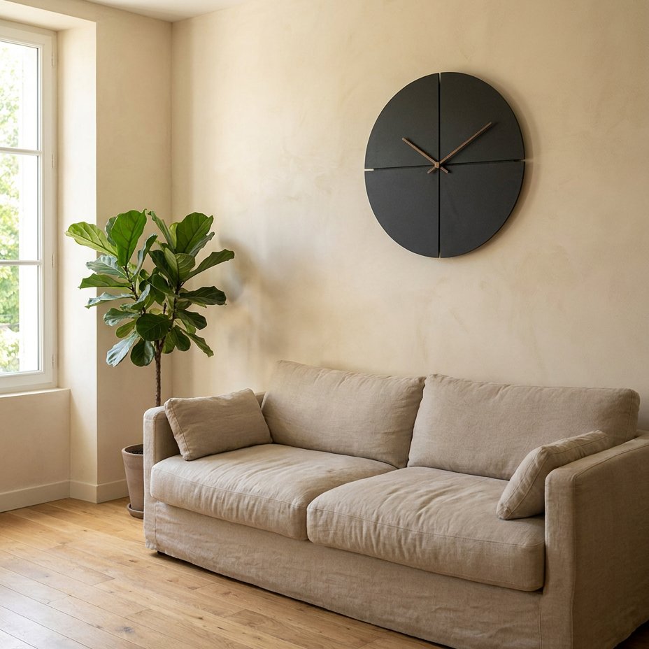 Black Circle Wall Clock – product view 2