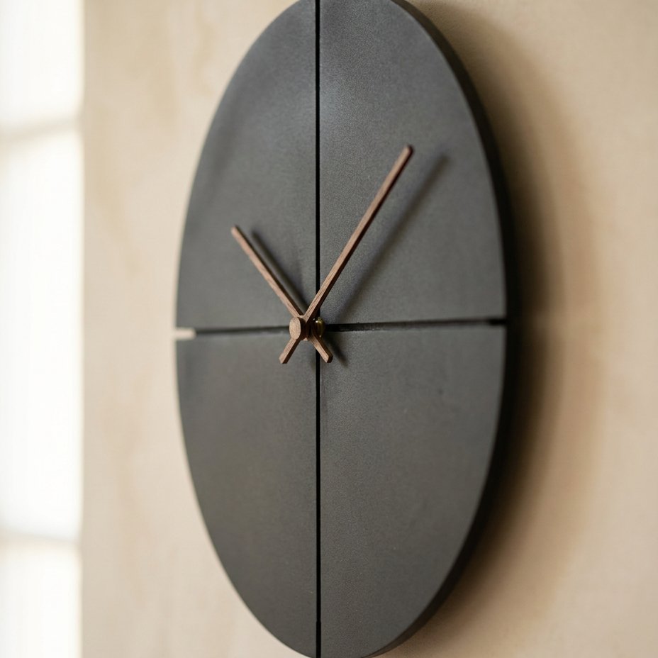 Black Circle Wall Clock – product view 3