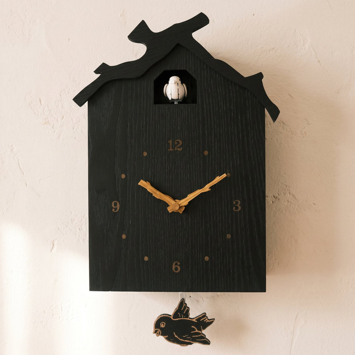 Black Cuckoo Wall Clock – product view 4