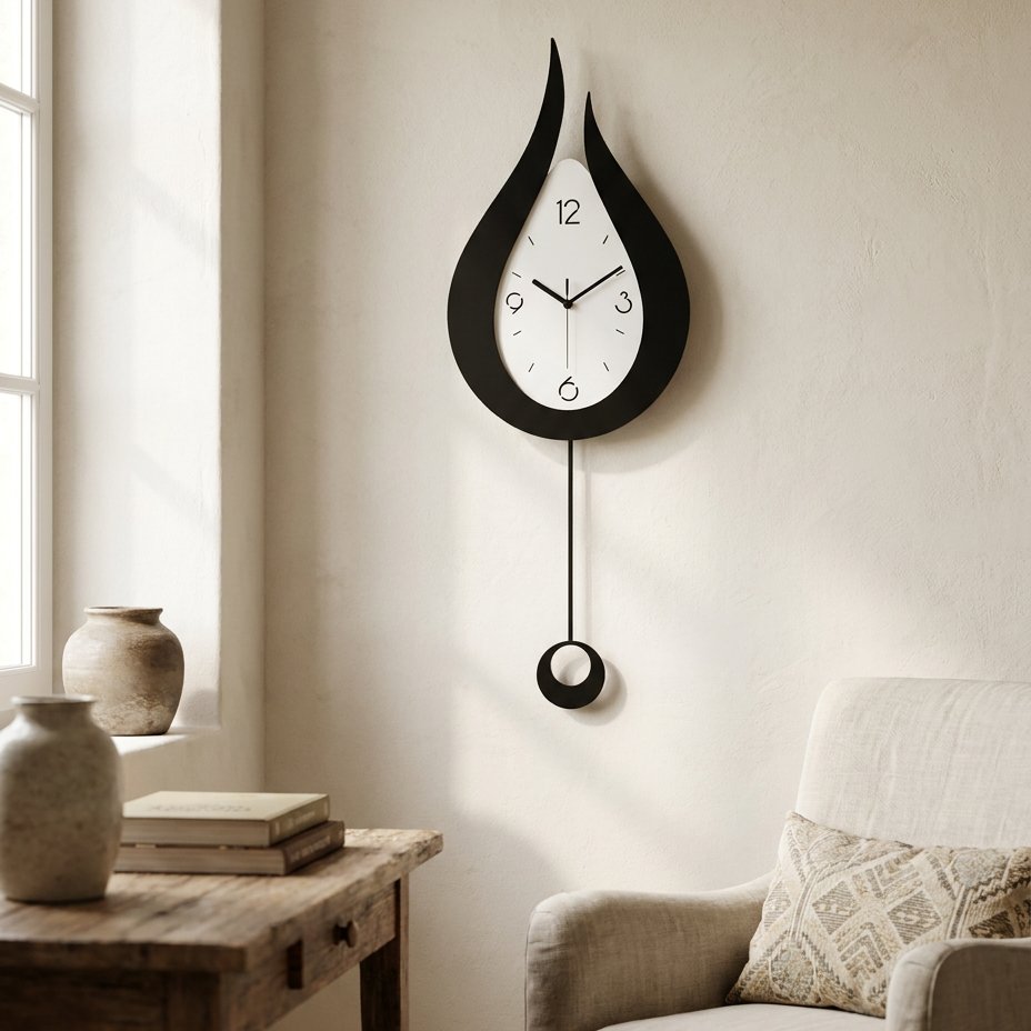 Black Flame Wall Clock – product image