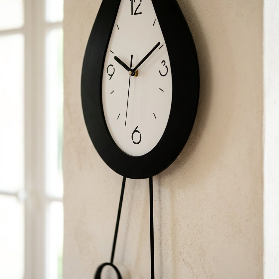 Black Flame Wall Clock – product view 3
