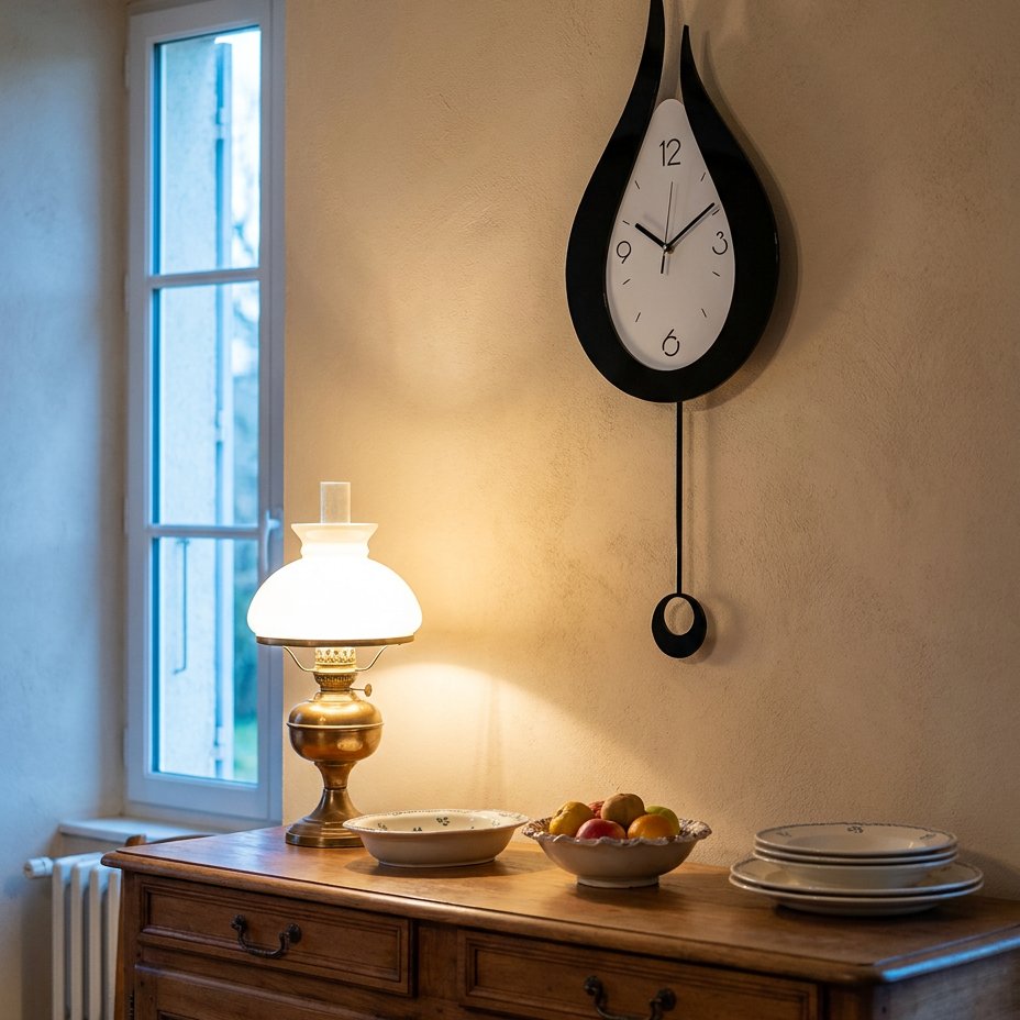 Black Flame Wall Clock – product view 4