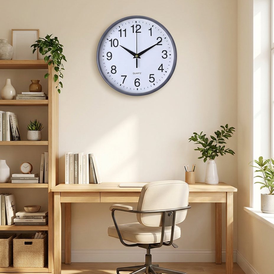 Black Numbers Wall Clock – product view 2