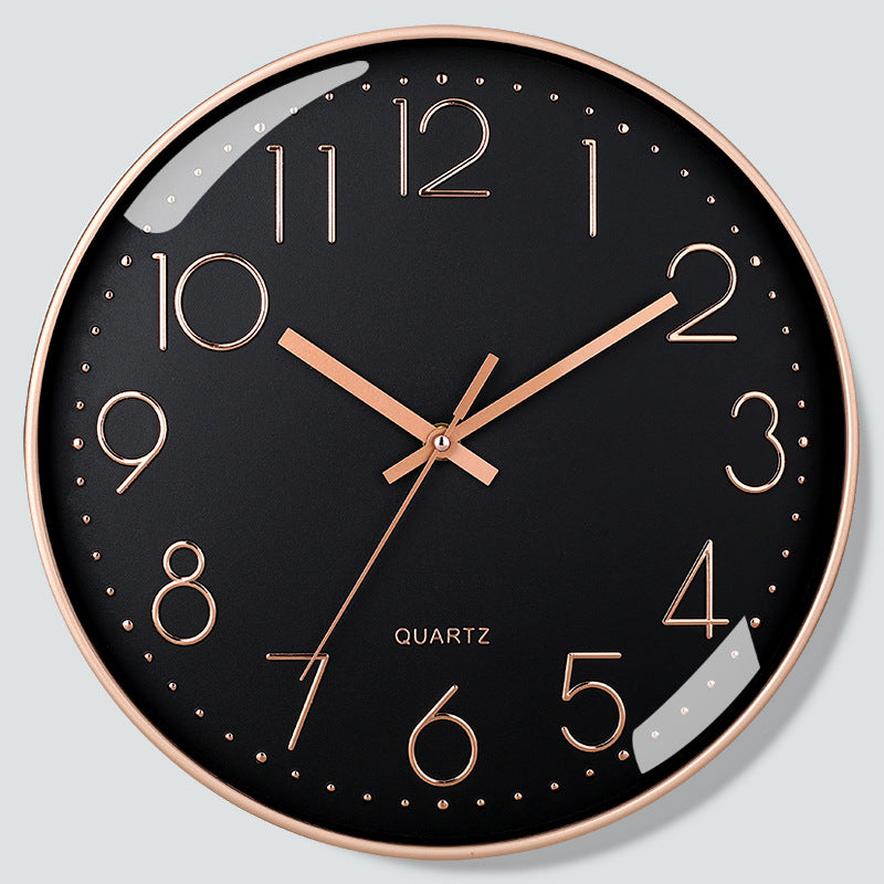 Black Quartz Wall Clock – product view 2