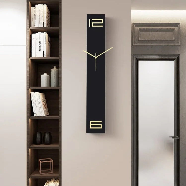 Black Rectangular Wall Clock – product view 2