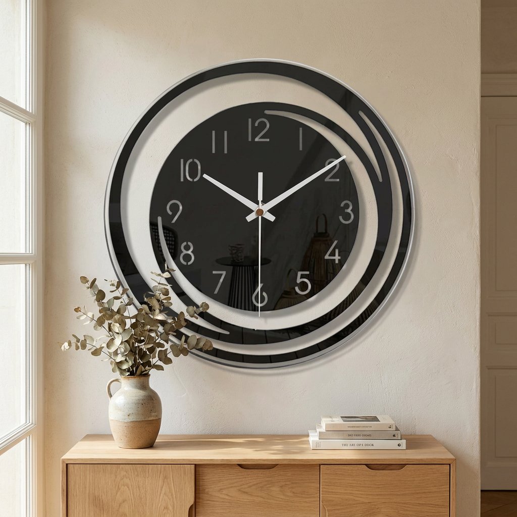 Black Spiral Wall Clock – product image