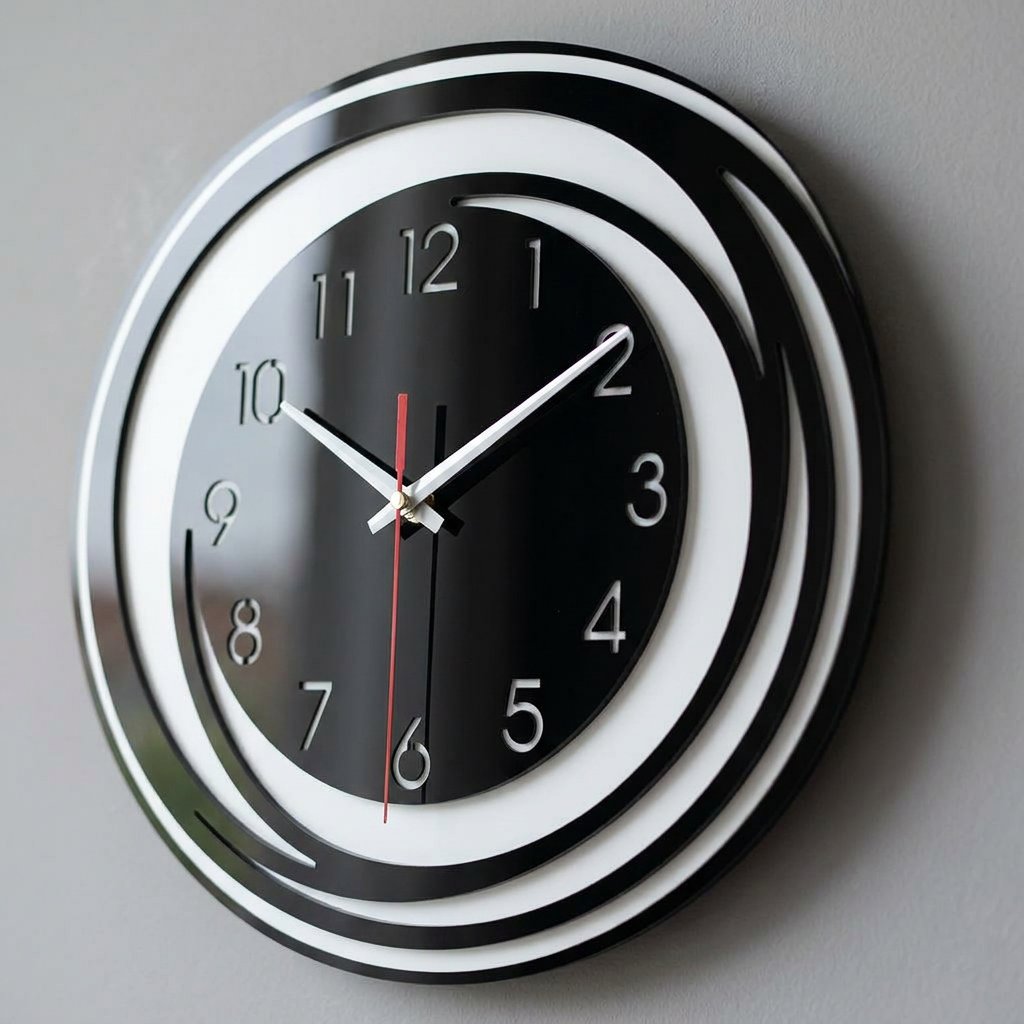 Black Spiral Wall Clock – product view 3