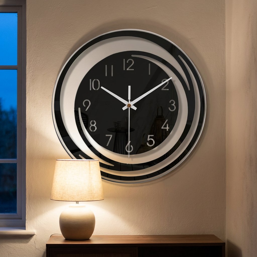Black Spiral Wall Clock – product view 4