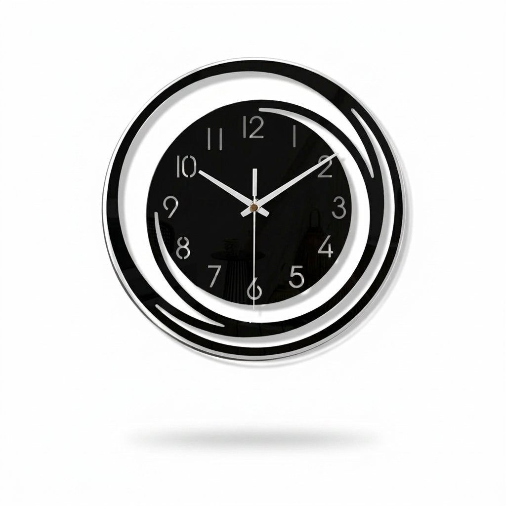 Black Spiral Wall Clock – product view 5