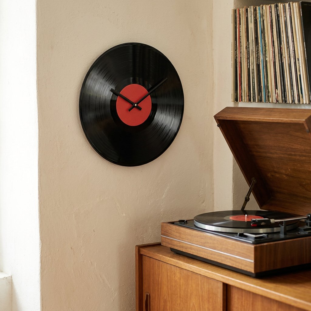 Black Vinyl Wall Clock – product image