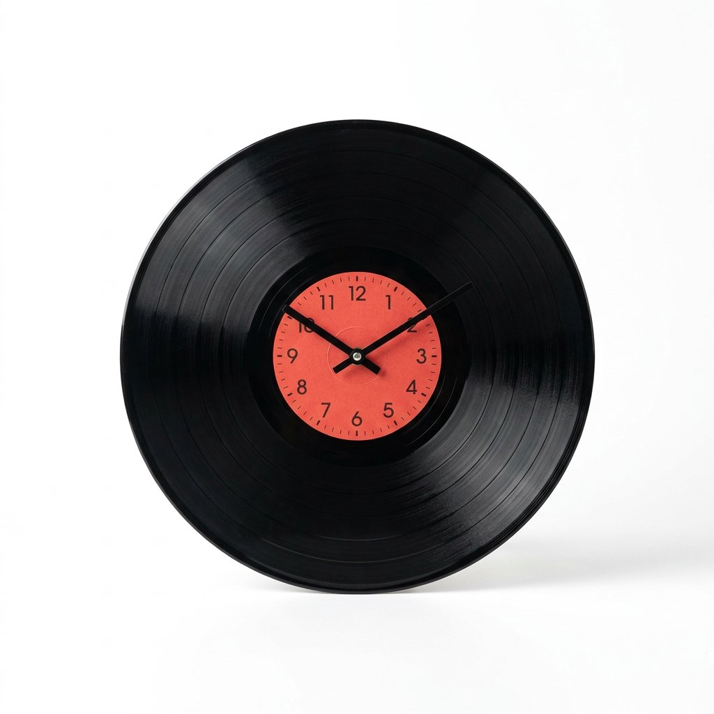 Black Vinyl Wall Clock – product view 5