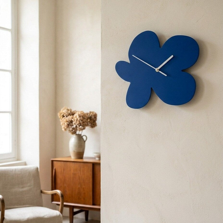 Blue Flower Wall Clock – product image