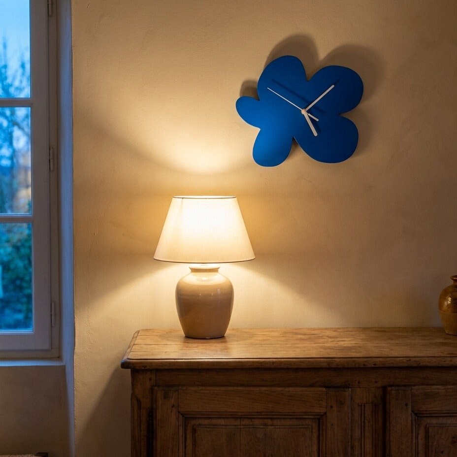 Blue Flower Wall Clock – product view 4