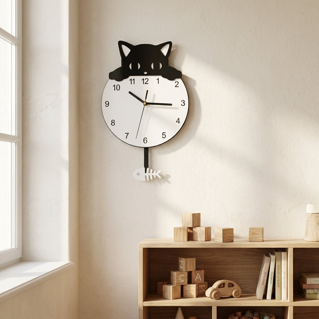 Cat Pendulum Wall Clock – product image