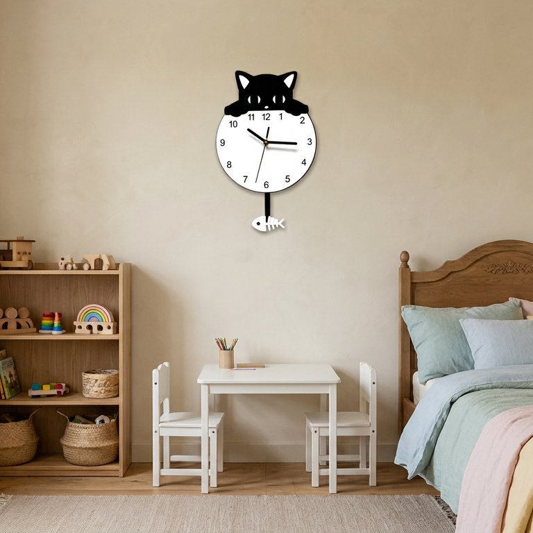 Cat Pendulum Wall Clock – product view 2