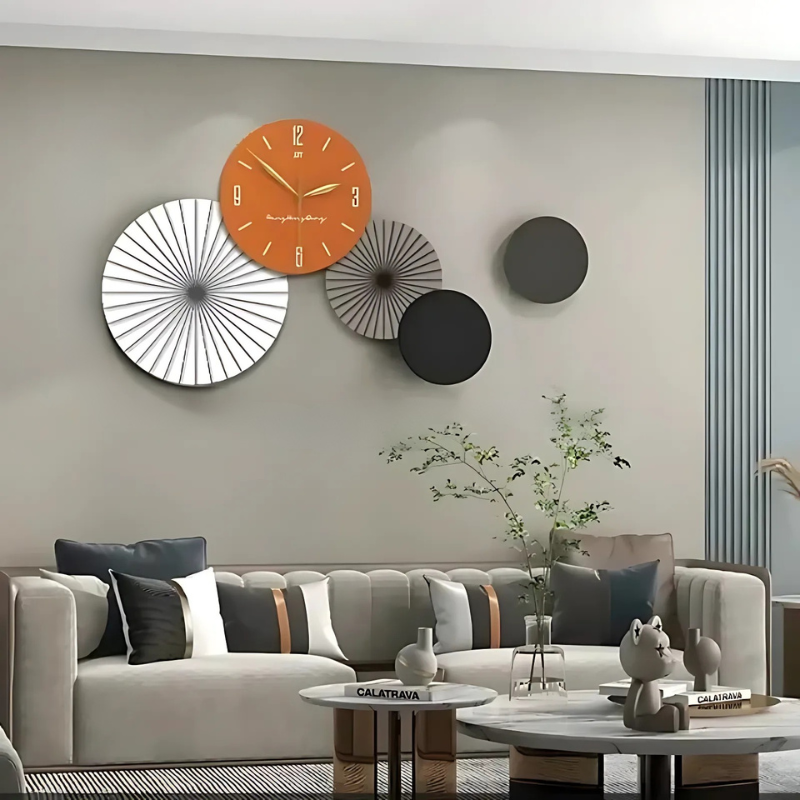 Colorful Circle Wall Clock – product view 2